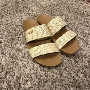 Reef Natural Woven Slide Sandals – Women’s Size 6